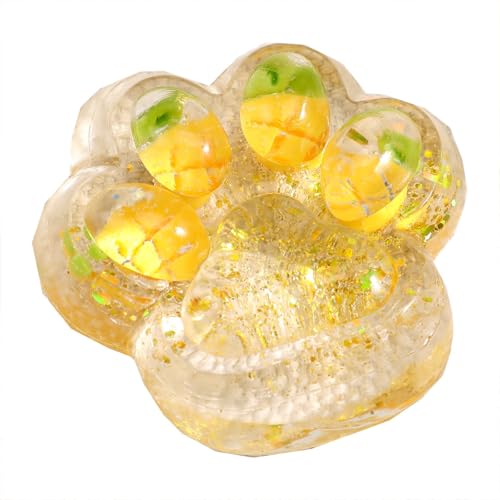 Taicols Riesige Katzenkralle, Stressresistent, transparente Krallenform, ideal zum Entspannen und Spielen, weiches und lustiges Drücken (Ananasgelb) von Taicols