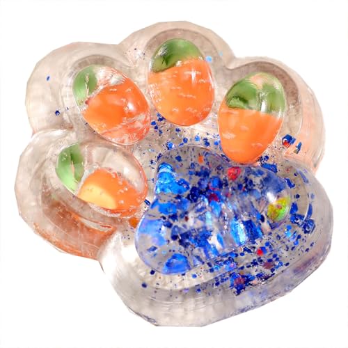 Taicols Riesige Katzenkralle, Stressresistent, transparente Krallenform, ideal zum Entspannen und Spielen, weiches und lustiges Kneifen, lässt den Druck los (orange-gelb) von Taicols