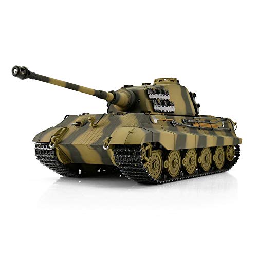 RC Panzer 1/16 RC Königstiger tarnlackierung BB RRZ, Pro Edition mit Rohrrückzug und Dekorative Holzkiste von Taigen