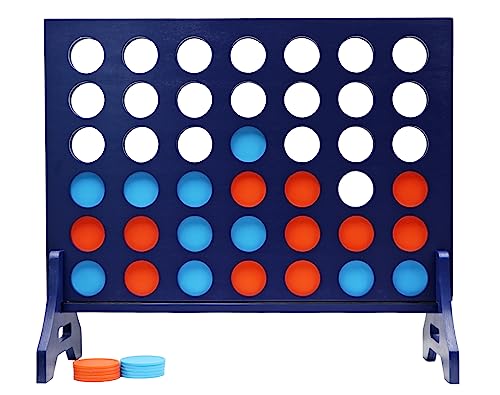Tailgating Pros Premium Navy Giant Four in a Row with Carrying Case - Jumbo Oversized Outdoor Yard Game - Connect Multiple Pucks in a Row to Win - Many Puck Colors Available! von Tailgating Pros