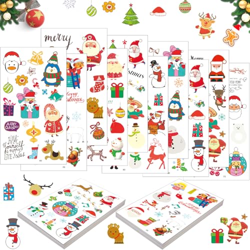 TaimeiMao 10 Stück Weihnachten Stickers Set, Weihnachts Motiv Aufkleber, Selbstklebende Geschenk Weihnachtsdeko, Weihnachtsaufkleber für Scrapbooking, Geschenke, Basteln, Adventskalender von TaimeiMao