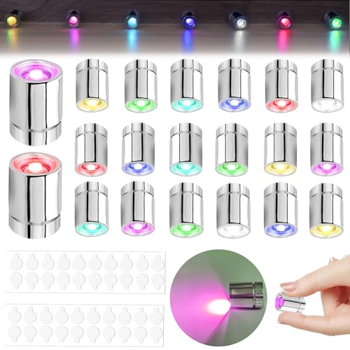 20 Stück Mini Led Licht Bunt Kleine Led Lichter Micro Für Beleuchtung Puppenhaus Mit 40 Kleber Puppenhaus Licht Für Partydekoration Basteln Puppenhauszubehör Bausteine Vitrinen(Buntes Licht) von TaimeiMao