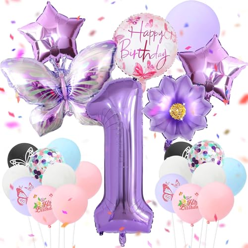 24 Stück lila schmetterlinge luftballons 1 Jahre geburtstagsdeko mädchen folienballon 1. Kindergeburtstag schmetterling Deko Happy Birthday Decorations Themenparty Dekoration 24 Stück lila schmetterlinge luftballons 1 Jahre geburtstagsdeko mädchen folienballon 1. Kindergeburtstag schmetterling Deko Happy Birthday Decorations Themenparty Dekoration von TaimeiMao