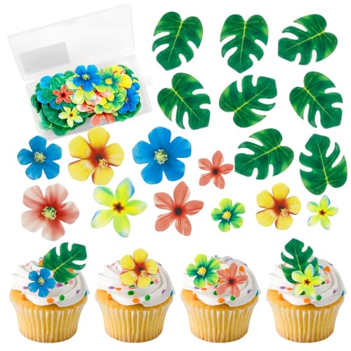 83 Stück Esspapier Tortendeko,enthält 35 Stück Essbare Blumen und 48 Stück Essbare Blätter als für Cupcake Topper,Tortendeko Essbar,Dschungel Geburtstag Dekoration für Hawaii 83 Stück Esspapier Tortendeko,enthält 35 Stück Essbare Blumen und 48 Stück Essbare Blätter als für Cupcake Topper,Tortendeko Essbar,Dschungel Geburtstag Dekoration für Hawaii von TaimeiMao