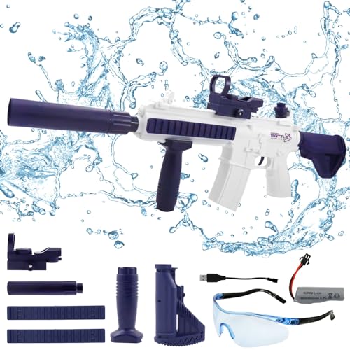 Elektrische Wasserpistole,Wasserspritzpistolen, Automatische Wasserpistole Große Kapazität mit Schutzbrille für Erwachsene Kinder, Wasserpistole mit Großer Reichweite bis zu 7-10m von TaimeiMao