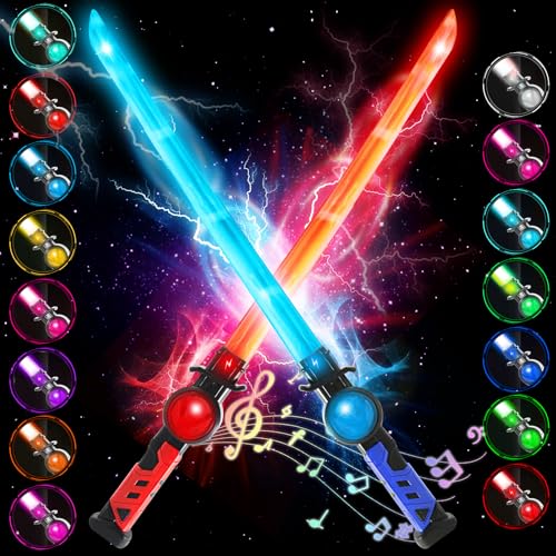 2 Stück Lichtschwert,RGB 15 Farben Laserschwert Kinder Erwachsene USB-C Lade Laser Schwert mit Soundeffekten 2 in 1 Einziehbares Lightsaber Spielzeug Geschenke für Halloween Cosplay Party 2 Stück Lichtschwert,RGB 15 Farben Laserschwert Kinder Erwachsene USB-C Lade Laser Schwert mit Soundeffekten 2 in 1 Einziehbares Lightsaber Spielzeug Geschenke für Halloween Cosplay Party von TaimeiMao
