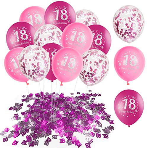 Luftballon 18. Geburtstag Rosa,konfetti luftballons Rosa,Luftballons Rosa,Konfetti Luftballon Set,Mann und Frau geburtstag deko,Geburtstag Luftballons für Party Deko,Konfetti Luftballons von TaimeiMao