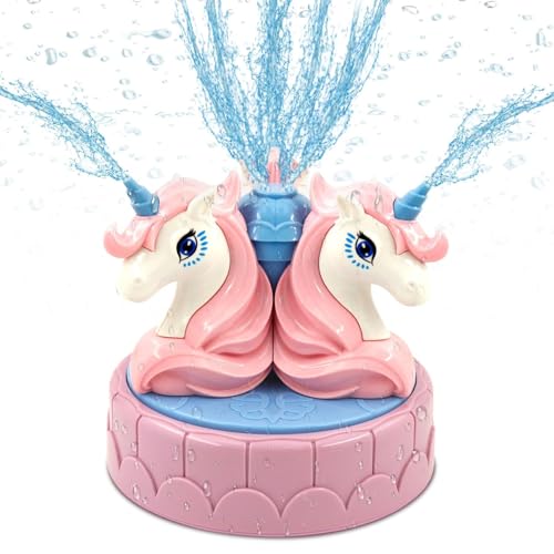 Wassersprinkler Kinder, Sprinkler Kinder Spielzeug, Einhorn Sprinkler Wasserspielzeug Kinder Outdoor, Wassersprenkler Garten Kinder, Wasserspielzeug Garten Spielzeug für Mädchen von TaimeiMao
