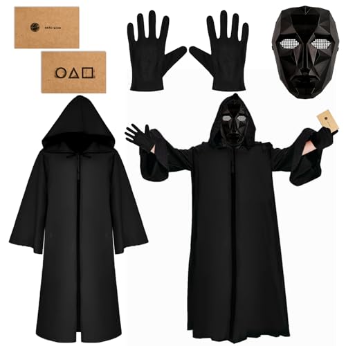 Squid Maske + inkl Umhang+Maske+Handschuhe+Karte*10,für Halloween, Fasching & Karneval als Kostüm für Herren & Damen. (XL) von TaimeiMao