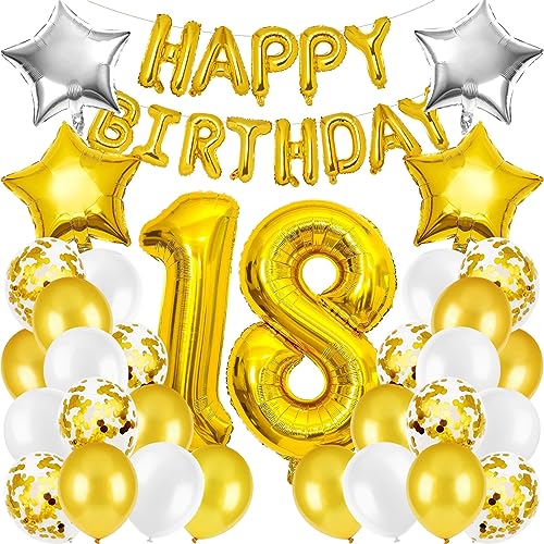 TaimeiMao Deko zum 18 Geburtstag,18. Geburtstag Junge Mädchen,18. Deko,Luftballon 18. Geburtstag,Luftballon Zahlen 18,Konfetti Ballons,Riesen Folienballon,Happy Birthday Banner TaimeiMao Deko zum 18 Geburtstag,18. Geburtstag Junge Mädchen,18. Deko,Luftballon 18. Geburtstag,Luftballon Zahlen 18,Konfetti Ballons,Riesen Folienballon,Happy Birthday Banner von TaimeiMao