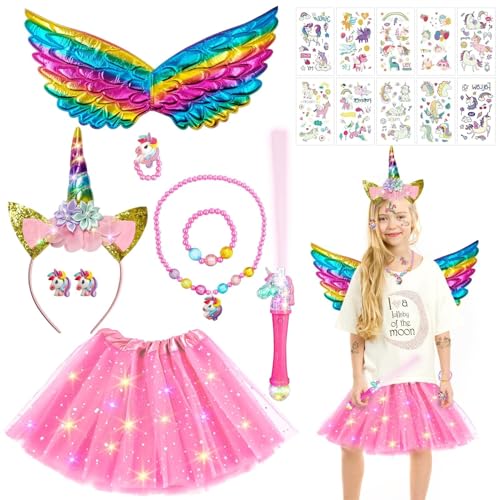 TaimeiMao Einhorn Kostüm Prinzessin Set Mit LED, Haarreif, Flügel, Tütü für Mädchen - Unicorn Cosplay Kindergeburtstag Karneval TaimeiMao Einhorn Kostüm Prinzessin Set Mit LED, Haarreif, Flügel, Tütü für Mädchen - Unicorn Cosplay Kindergeburtstag Karneval von TaimeiMao