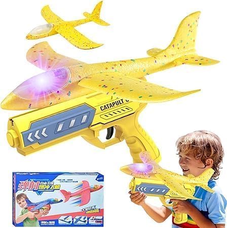 TaimeiMao Styropor Flugzeuge für Kinder, Spielzeug Katapult Flugzeug mit Trägerrakete,Flieger Styropor Kinder, Wurfgleiter Styroporflieger, Outdoor-Sports Flugzeug Spielzeug für ab 3 Jahre von TaimeiMao