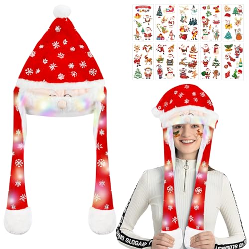 TaimeiMao Weihnachtsmütze Plüsch,LED Nikolausmütze mit Beweglichen Ohren,Weihnachtsmann Plüsch Hut,Glowing Santa Hats,Weihnachtsmütze Witzig,Elektrische Weihnachtsmütze für Erwachsene Kinder TaimeiMao Weihnachtsmütze Plüsch,LED Nikolausmütze mit Beweglichen Ohren,Weihnachtsmann Plüsch Hut,Glowing Santa Hats,Weihnachtsmütze Witzig,Elektrische Weihnachtsmütze für Erwachsene Kinder von TaimeiMao