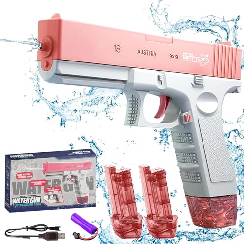 Wasserpistole Elektrisch, Automatische Wasserpistole Große Kapazität, wasserpistole Große Reichweite, Wasserpistol, Sommerliches Outdoor-Strand-Pool-Party-Spielzeug für Erwachsene und Kinder von TaimeiMao
