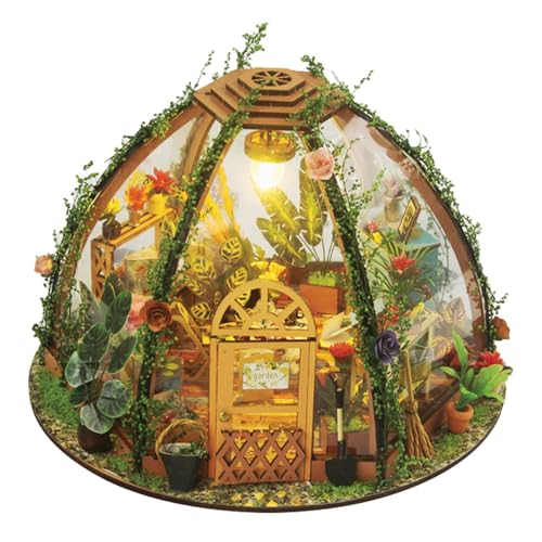 Taimimy DIY Miniatur Haus Puppenhaus Gewächshaus mit Licht und Möbeln, Mini DIY Miniature House kit für Erwachsene Geburtstagsgeschenk für Frauen und Mädchen (Sternenblumenhaus) von Taimimy