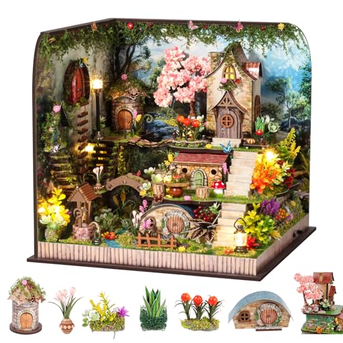 Taimimy DIY Miniatur Haus Puppenhaus Gewächshaus mit Möbeln, Mini DIY Miniature House kit für Erwachsene Geburtstagsgeschenk für Frauen und Mädchen(Waldgeheimnis) von Taimimy