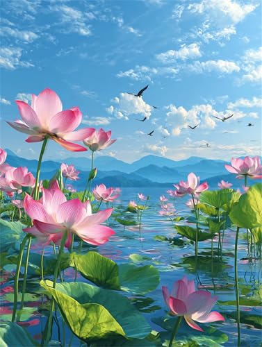 1500 Teile Puzzles für Erwachsene, Impossible Jigsaw Puzzles, Clevere Rätsel, Spaß Herausforderndes Puzzle mit Berg-Lotus-Landschaft-Motiv 1500 Teile Puzzles für Erwachsene, Impossible Jigsaw Puzzles, Clevere Rätsel, Spaß Herausforderndes Puzzle mit Berg-Lotus-Landschaft-Motiv von Tainrun
