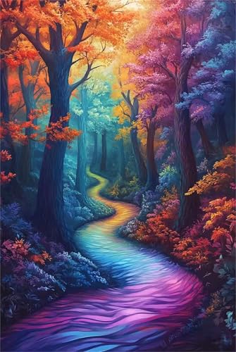 1500 Teile Puzzles für Erwachsene, Impossible Jigsaw Puzzles, Clevere Rätsel, Spaß Herausforderndes Puzzle mit Bunter Baumpfad-Motiv 1500 Teile Puzzles für Erwachsene, Impossible Jigsaw Puzzles, Clevere Rätsel, Spaß Herausforderndes Puzzle mit Bunter Baumpfad-Motiv von Tainrun