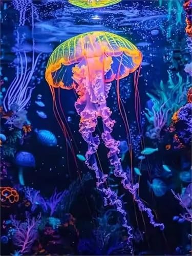 1500 Teile Puzzles für Erwachsene, Impossible Jigsaw Puzzles, Clevere Rätsel, Spaß Herausforderndes Puzzle mit Colorful Jellyfish-Motiv von Tainrun