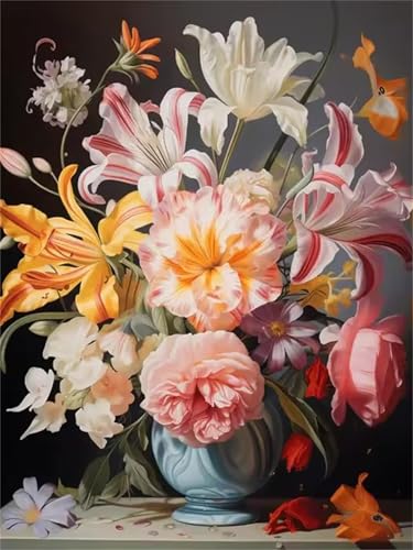 1500 Teile Puzzles für Erwachsene, Impossible Jigsaw Puzzles, Clevere Rätsel, Spaß Herausforderndes Puzzle mit Lily Rose Vase-Motiv von Tainrun