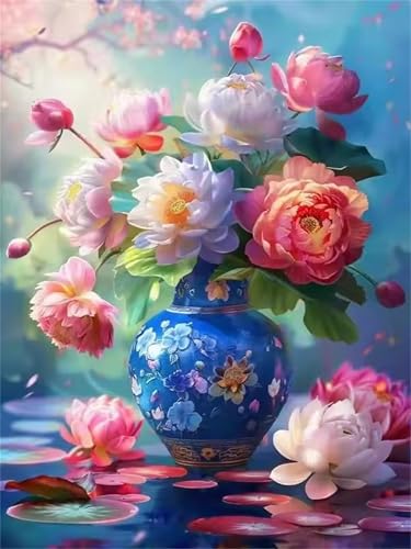 1500 Teile Puzzles für Erwachsene, Impossible Jigsaw Puzzles, Clevere Rätsel, Spaß Herausforderndes Puzzle mit Lotusblume Vase-Motiv von Tainrun