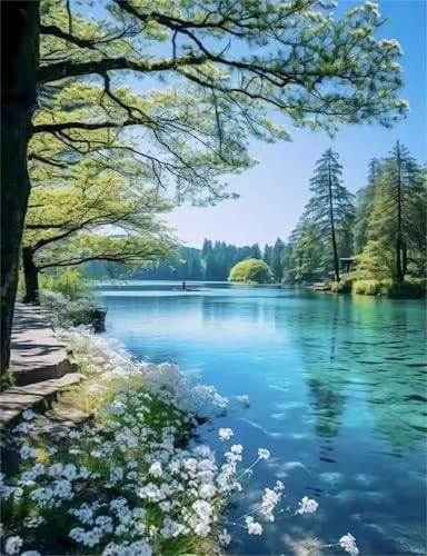 1500 Teile Puzzles für Erwachsene, Impossible Jigsaw Puzzles, Clevere Rätsel, Spaß Herausforderndes Puzzle mit Park Tree See-Motiv von Tainrun