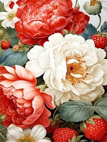 1500 Teile Puzzles für Erwachsene, Impossible Jigsaw Puzzles, Clevere Rätsel, Spaß Herausforderndes Puzzle mit Rote Blumen-Motiv von Tainrun