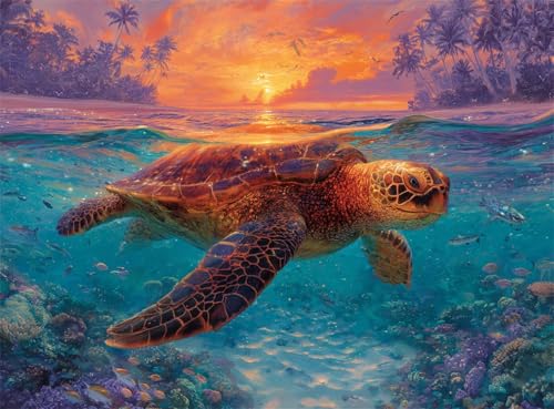 1500 Teile Puzzles für Erwachsene, Impossible Jigsaw Puzzles, Clevere Rätsel, Spaß Herausforderndes Puzzle mit Schwimmen von Meeresschildkröten-Motiv 1500 Teile Puzzles für Erwachsene, Impossible Jigsaw Puzzles, Clevere Rätsel, Spaß Herausforderndes Puzzle mit Schwimmen von Meeresschildkröten-Motiv von Tainrun