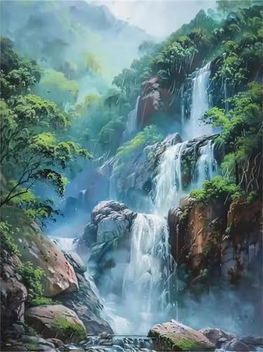 1500 Teile Puzzles für Erwachsene, Impossible Jigsaw Puzzles, Clevere Rätsel, Spaß Herausforderndes Puzzle mit Wasserfall Baumstein-Motiv von Tainrun