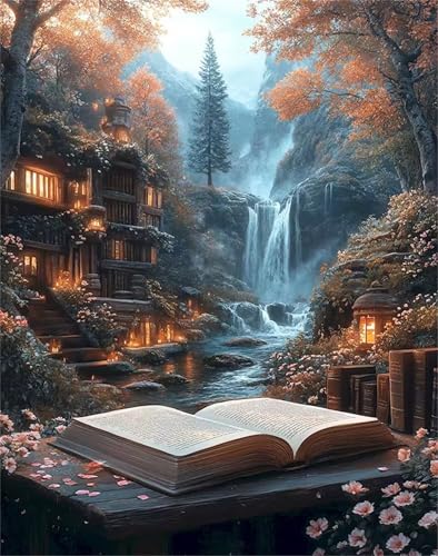 1500 Teile Puzzles für Erwachsene, Impossible Jigsaw Puzzles, Clevere Rätsel, Spaß Herausforderndes Puzzle mit Wasserfall Haus Baum-Motiv von Tainrun