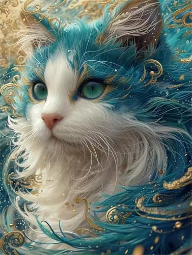 200 Teile Puzzles für Erwachsene, Impossible Jigsaw Puzzles, Clevere Rätsel, Spaß Herausforderndes Puzzle mit Blaue Augen Katze-Motiv von Tainrun