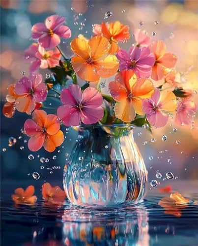 200 Teile Puzzles für Erwachsene, Impossible Jigsaw Puzzles, Clevere Rätsel, Spaß Herausforderndes Puzzle mit Blumenvase Wasser-Motiv von Tainrun