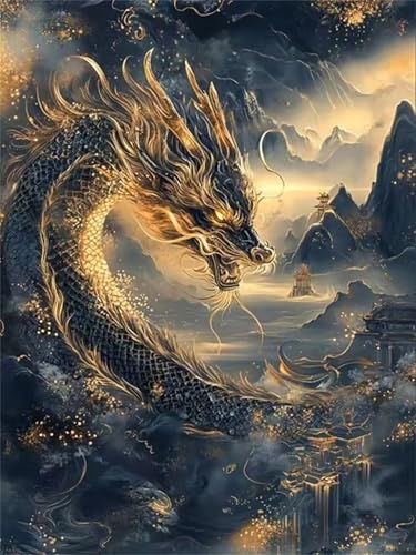 200 Teile Puzzles für Erwachsene, Impossible Jigsaw Puzzles, Clevere Rätsel, Spaß Herausforderndes Puzzle mit Dorf-Wolkendrache-Motiv von Tainrun