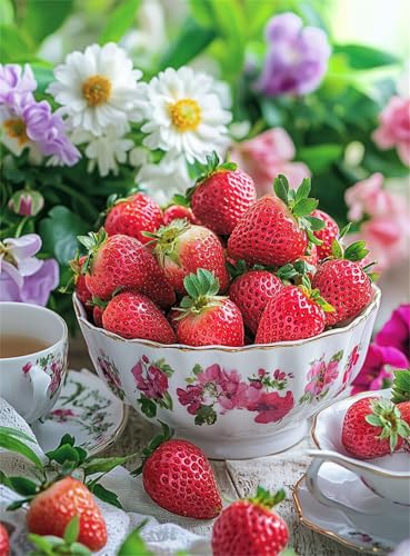 200 Teile Puzzles für Erwachsene, Impossible Jigsaw Puzzles, Clevere Rätsel, Spaß Herausforderndes Puzzle mit Fruit Bowl Flowers-Motiv von Tainrun
