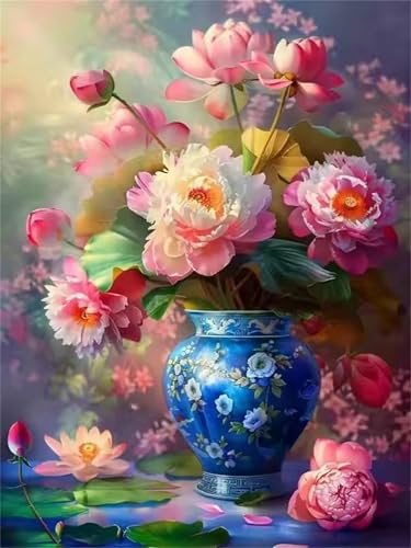 200 Teile Puzzles für Erwachsene, Impossible Jigsaw Puzzles, Clevere Rätsel, Spaß Herausforderndes Puzzle mit Lotus Pfingstrose Vase-Motiv von Tainrun