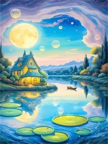 200 Teile Puzzles für Erwachsene, Impossible Jigsaw Puzzles, Clevere Rätsel, Spaß Herausforderndes Puzzle mit Mondhaus-See-Motiv 200 Teile Puzzles für Erwachsene, Impossible Jigsaw Puzzles, Clevere Rätsel, Spaß Herausforderndes Puzzle mit Mondhaus-See-Motiv von Tainrun