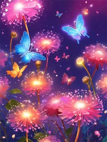 200 Teile Puzzles für Erwachsene, Impossible Jigsaw Puzzles, Clevere Rätsel, Spaß Herausforderndes Puzzle mit Rosa Löwenzahn Nacht-Motiv von Tainrun