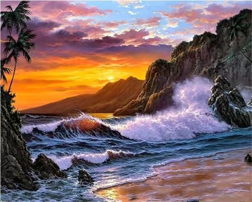 200 Teile Puzzles für Erwachsene, Impossible Jigsaw Puzzles, Clevere Rätsel, Spaß Herausforderndes Puzzle mit Sonnenuntergang Sea Hügel-Motiv von Tainrun