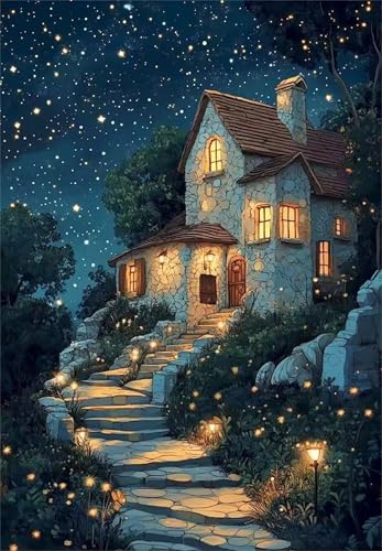 200 Teile Puzzles für Erwachsene, Impossible Jigsaw Puzzles, Clevere Rätsel, Spaß Herausforderndes Puzzle mit Sternenhimmel Haus-Motiv 200 Teile Puzzles für Erwachsene, Impossible Jigsaw Puzzles, Clevere Rätsel, Spaß Herausforderndes Puzzle mit Sternenhimmel Haus-Motiv von Tainrun