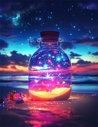 200 Teile Puzzles für Erwachsene, Impossible Jigsaw Puzzles, Clevere Rätsel, Spaß Herausforderndes Puzzle mit Sternenklarer Nachtstrand-Motiv von Tainrun