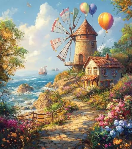 200 Teile Puzzles für Erwachsene, Impossible Jigsaw Puzzles, Clevere Rätsel, Spaß Herausforderndes Puzzle mit Strandhaus-Ballon-Motiv von Tainrun