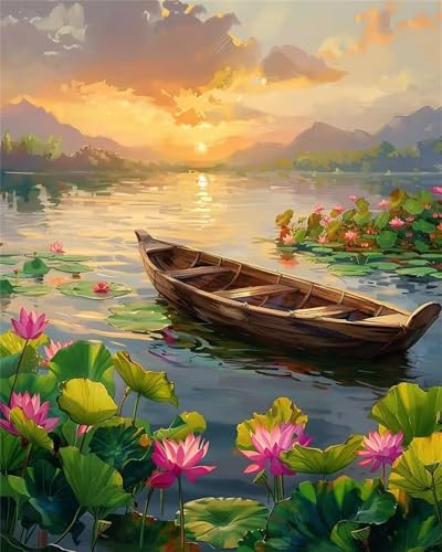 200 Teile Puzzles für Erwachsene, Impossible Jigsaw Puzzles, Clevere Rätsel, Spaß Herausforderndes Puzzle mit Teichboot Lotus-Motiv von Tainrun