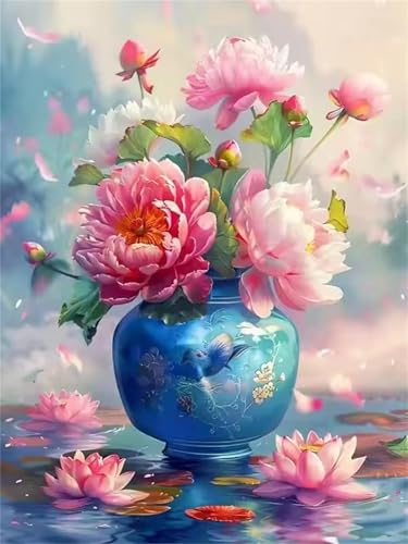 200 Teile Puzzles für Erwachsene, Impossible Jigsaw Puzzles, Clevere Rätsel, Spaß Herausforderndes Puzzle mit Vase Lotus Pond-Motiv von Tainrun