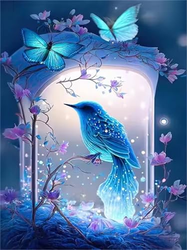 60 Teile Puzzles für Erwachsene, Impossible Jigsaw Puzzles, Clevere Rätsel, Spaß Herausforderndes Puzzle mit Blaue Vögel Winter-Motiv von Tainrun