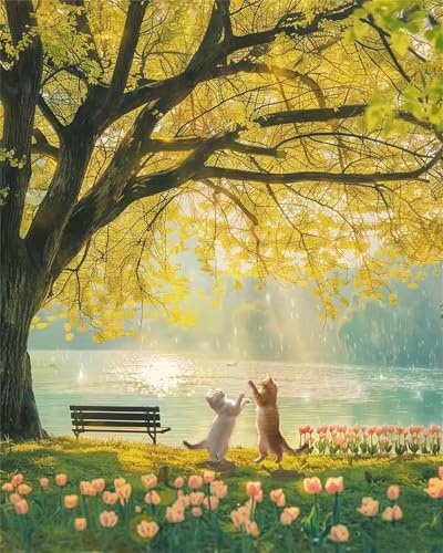 60 Teile Puzzles für Erwachsene, Impossible Jigsaw Puzzles, Clevere Rätsel, Spaß Herausforderndes Puzzle mit Lake Lawn Baum-Motiv von Tainrun