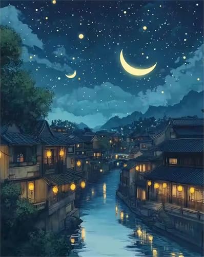 60 Teile Puzzles für Erwachsene, Impossible Jigsaw Puzzles, Clevere Rätsel, Spaß Herausforderndes Puzzle mit Nacht Ländlicher Fluss-Motiv 60 Teile Puzzles für Erwachsene, Impossible Jigsaw Puzzles, Clevere Rätsel, Spaß Herausforderndes Puzzle mit Nacht Ländlicher Fluss-Motiv von Tainrun