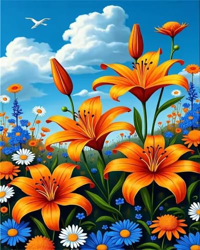 60 Teile Puzzles für Erwachsene, Impossible Jigsaw Puzzles, Clevere Rätsel, Spaß Herausforderndes Puzzle mit Orangefarbene Lilienwolke-Motiv 60 Teile Puzzles für Erwachsene, Impossible Jigsaw Puzzles, Clevere Rätsel, Spaß Herausforderndes Puzzle mit Orangefarbene Lilienwolke-Motiv von Tainrun