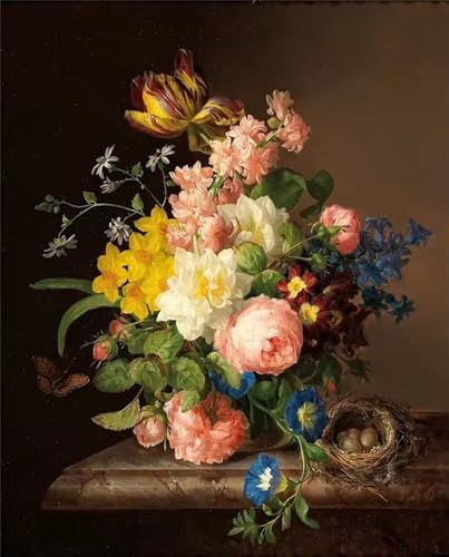 60 Teile Puzzles für Erwachsene, Impossible Jigsaw Puzzles, Clevere Rätsel, Spaß Herausforderndes Puzzle mit Retro Klassische Blume-Motiv von Tainrun