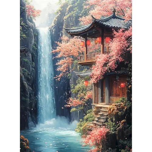 60 Teile Puzzles für Erwachsene, Impossible Jigsaw Puzzles, Clevere Rätsel, Spaß Herausforderndes Puzzle mit Retro Pavillon Natur-Motiv von Tainrun