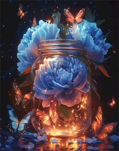 700 Teile Puzzles für Erwachsene, Impossible Jigsaw Puzzles, Clevere Rätsel, Spaß Herausforderndes Puzzle mit Blaue Pfingstrose-Motiv von Tainrun